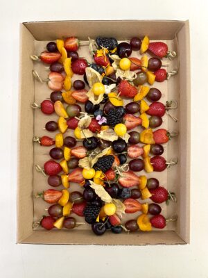 Fruit Skewers Platter Marbella - Coco, with strawberries, grapes, blackberries and physalis
